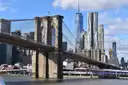 The Brooklyn Bridge seen from the Brooklyn shore