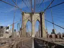 The Brooklyn Bridge walkway and cables