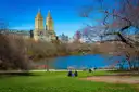 The Central Park lake with the San Remo towers behind the trees