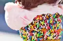 Chocolate ice cream with sprinkles