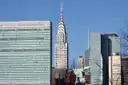 The Chrysler Building's spire among Midtown East towers