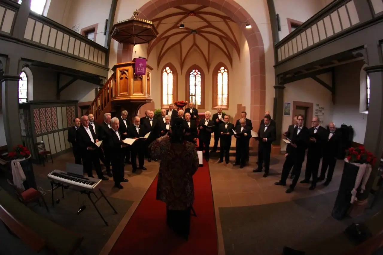 A choir singing in a church