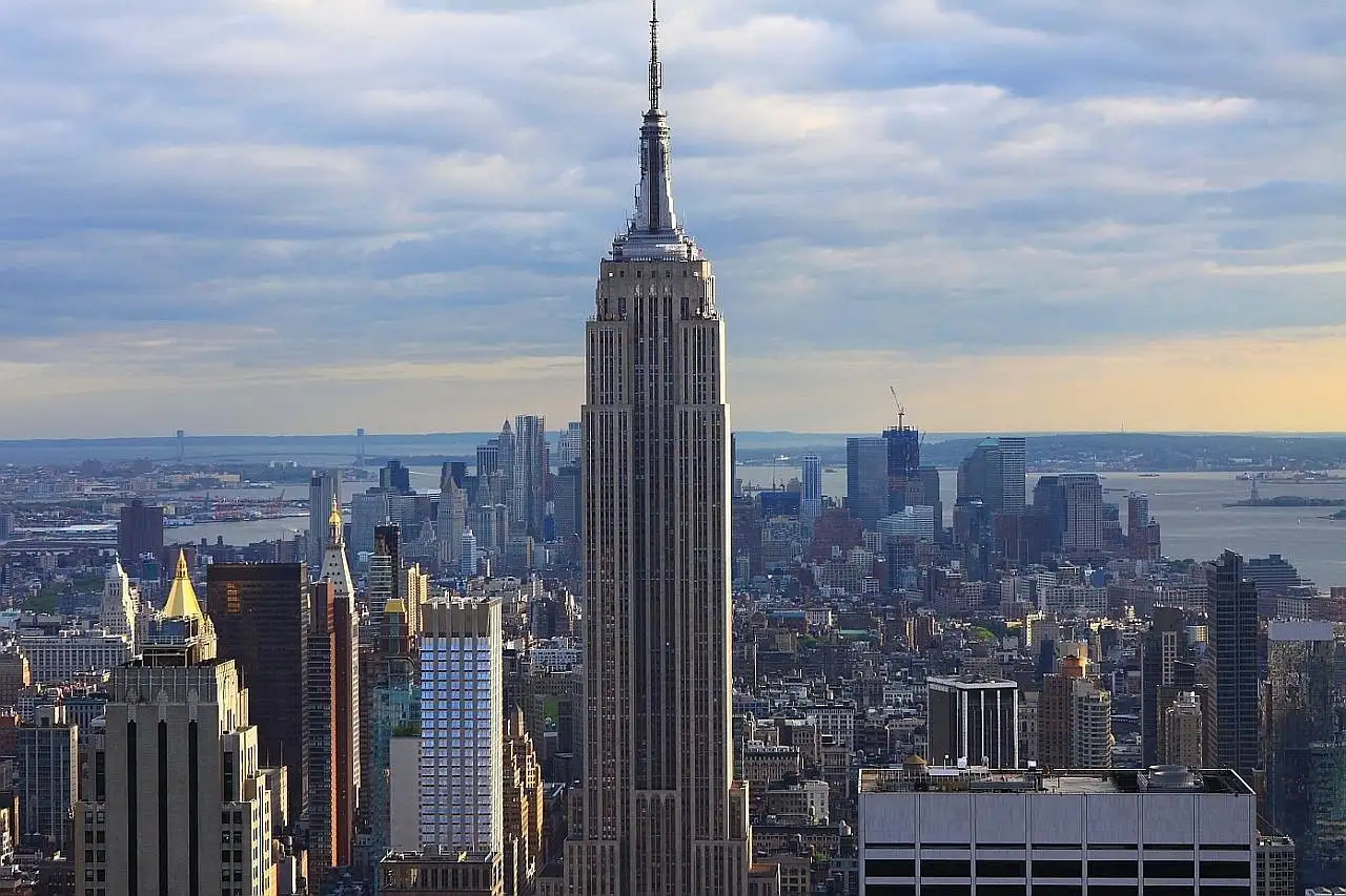 The Empire State Building rising above Midtown Manhattan