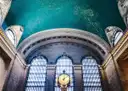 Grand Central's star ceiling and the clock above the windows