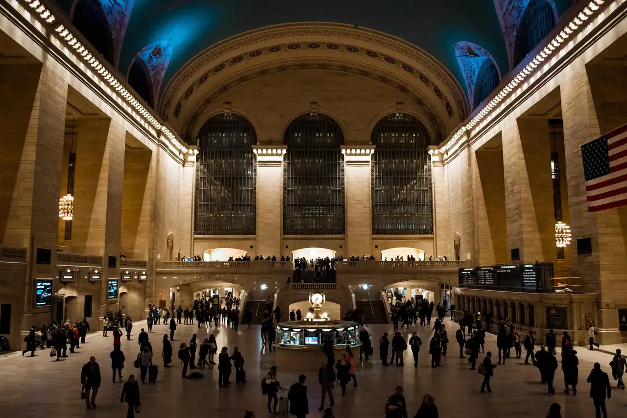 Travellers crossing Grand Central's main concourse