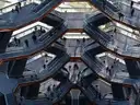 Inside the Vessel at Hudson Yards: criss-crossing stairs and landings