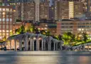 Little Island park on the Hudson at night