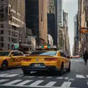 Cabs on a Manhattan street