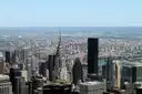 View over the Chrysler Building's spire toward Queens