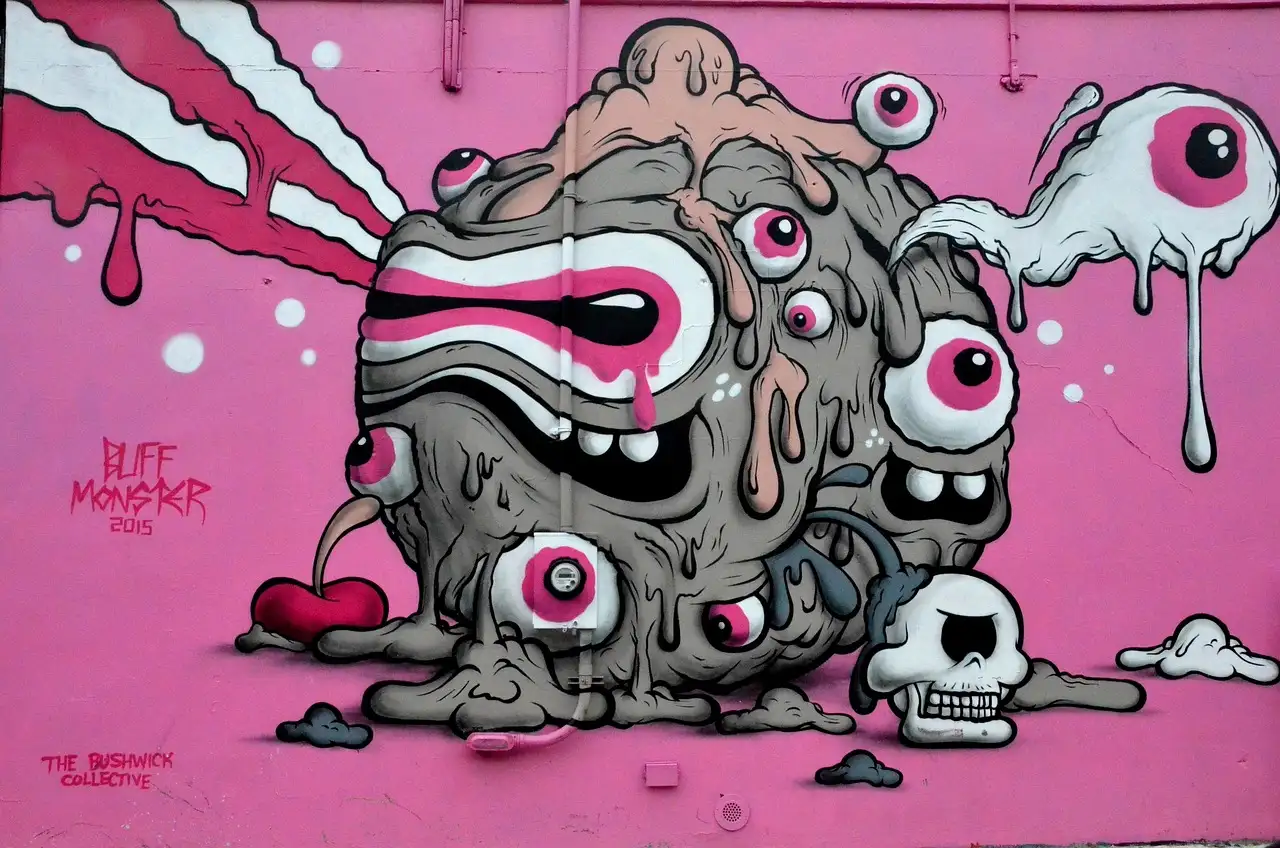 A colourful graffiti wall in New York