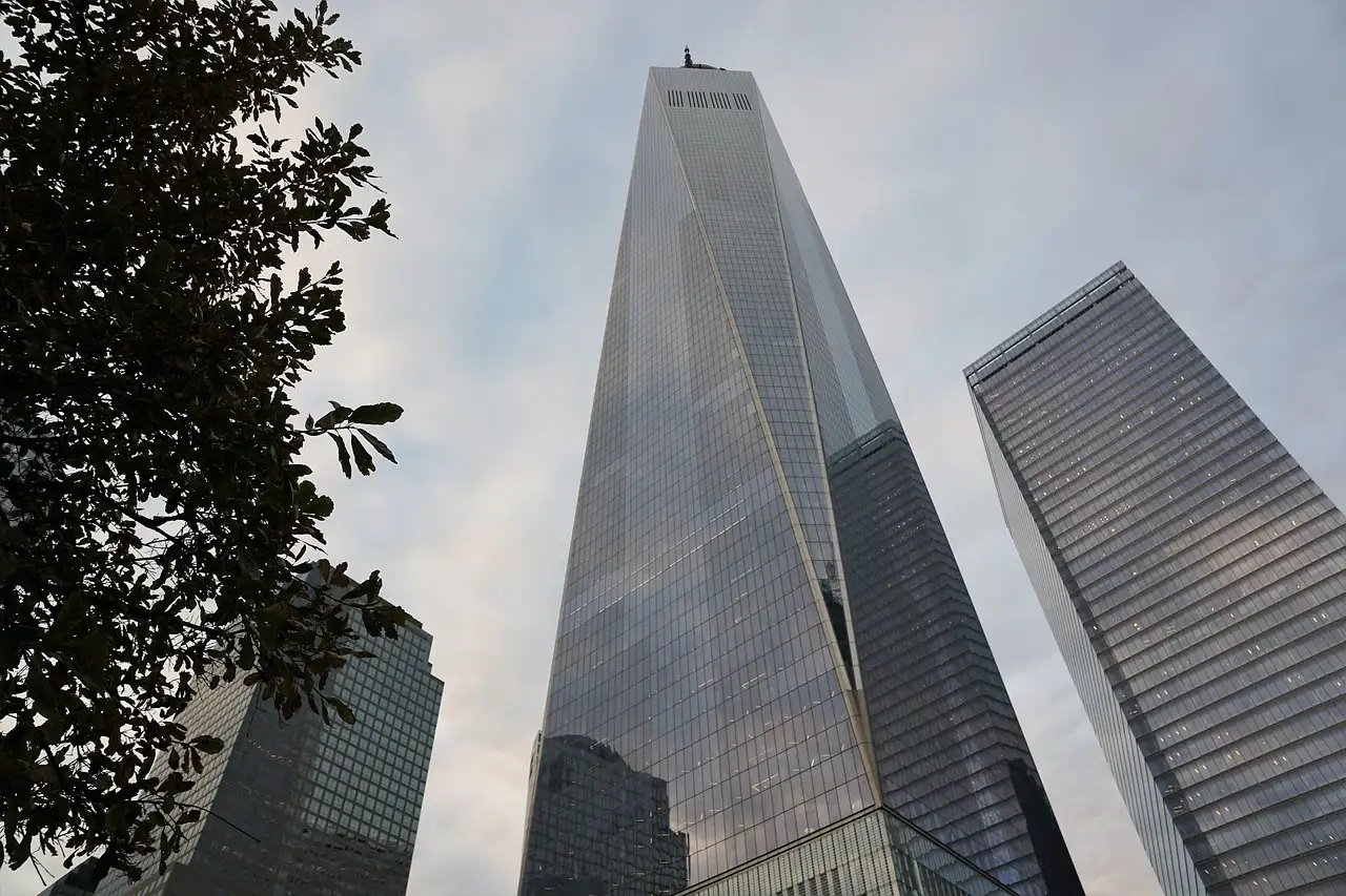 One World Trade Center seen from its base