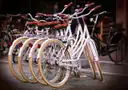 A row of city bikes