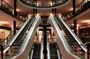 Twin escalators in a shopping mall