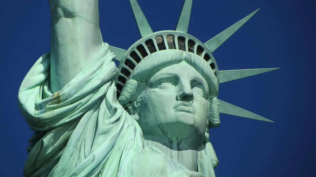 The Statue of Liberty's face and crown