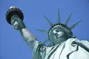 The Statue of Liberty's raised torch arm
