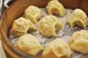 Steamed dumplings in a basket