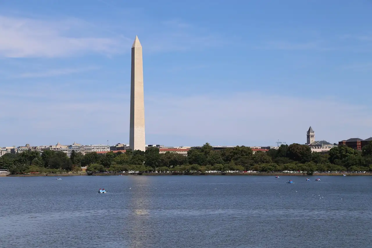 The Washington Monument across the water